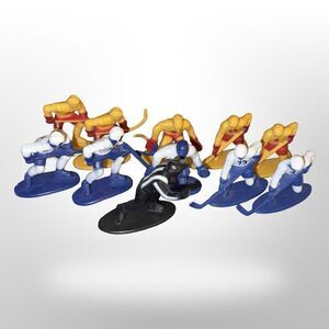 Kaskey Hockey Guys Figures Orange Red, Blue White & Referee Players Cake Toppers